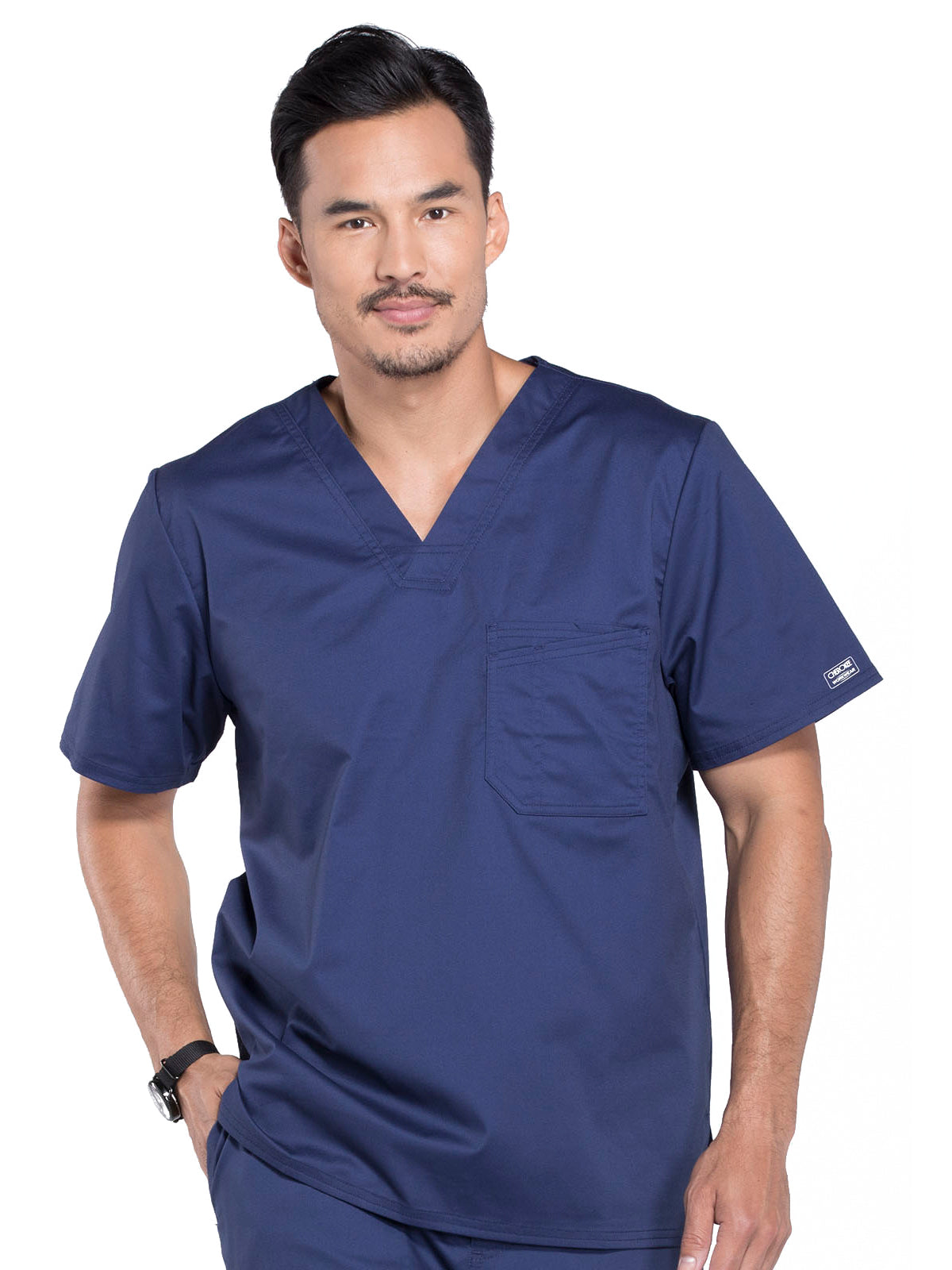 Men's Tuckable V-Neck Scrub Top - 4743 - Navy