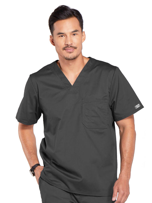 Men's Tuckable V-Neck Scrub Top - 4743 - Pewter