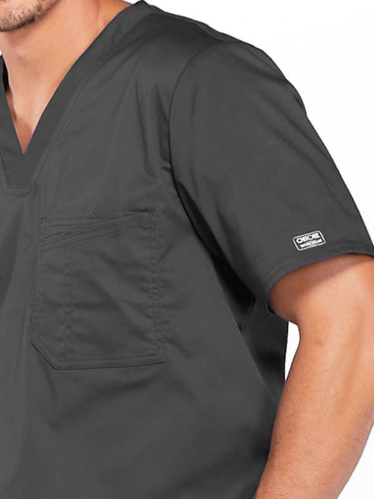 Men's Tuckable V-Neck Scrub Top - 4743 - Pewter