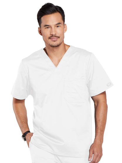 Men's Tuckable V-Neck Scrub Top - 4743 - White