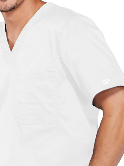 Men's Tuckable V-Neck Scrub Top - 4743 - White