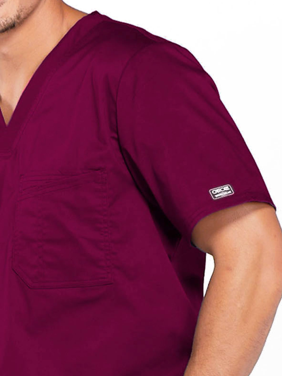 Men's Tuckable V-Neck Scrub Top - 4743 - Wine