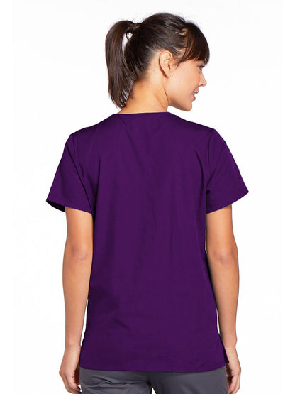 Women's Snap Front Scrub Top - 4770 - Eggplant