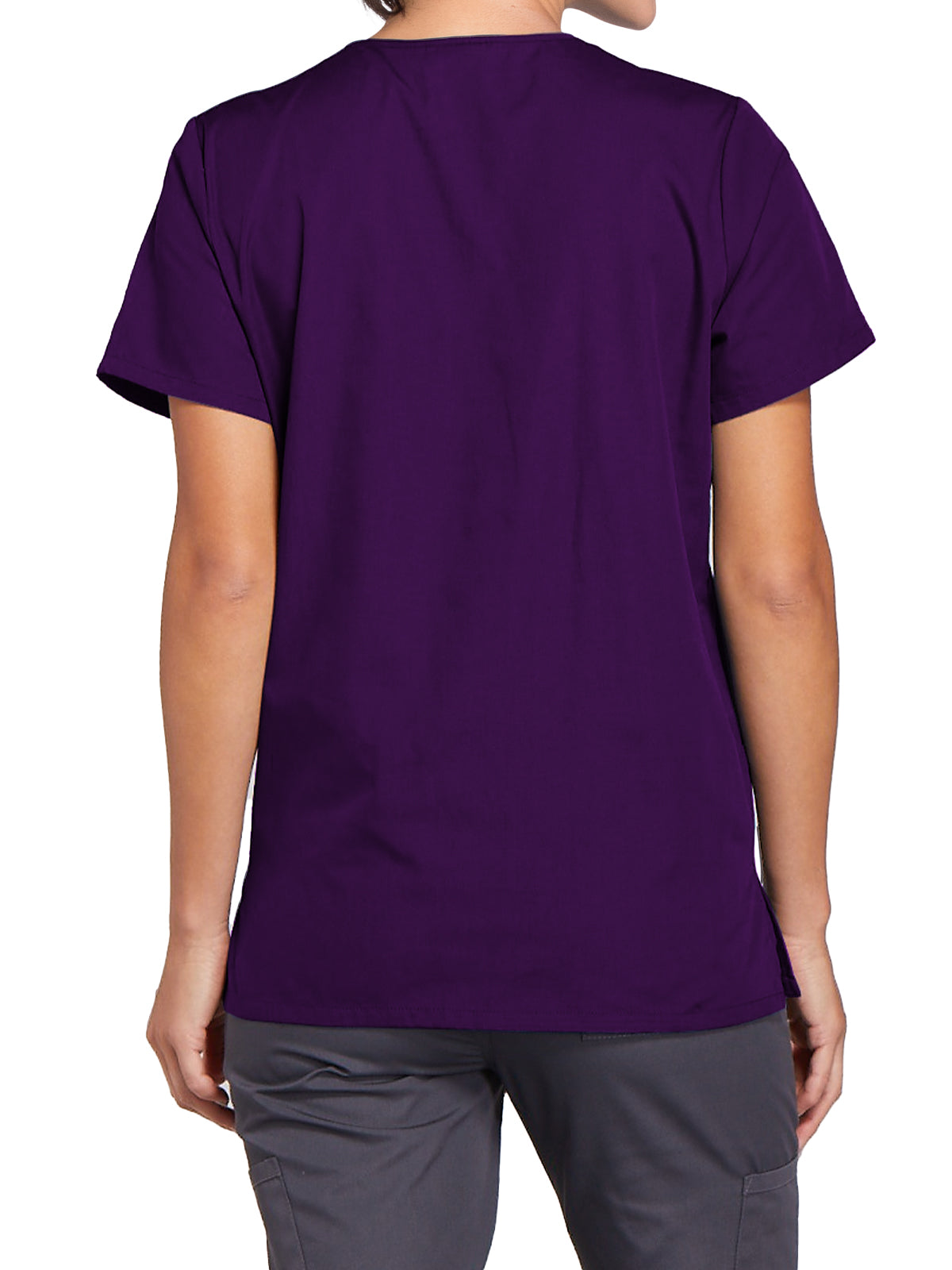 Women's Snap Front Scrub Top - 4770 - Eggplant