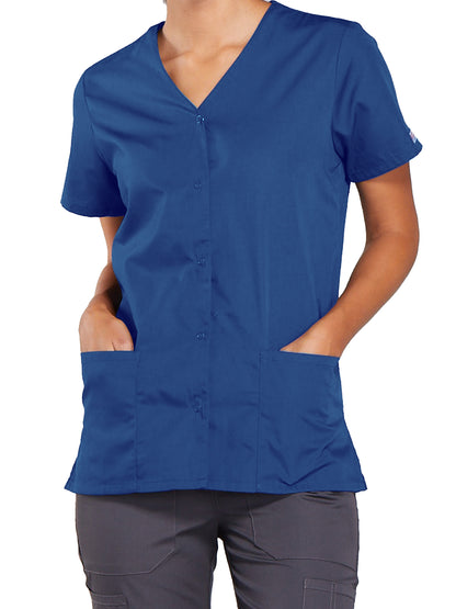 Women's Snap Front Scrub Top - 4770 - Galaxy Blue