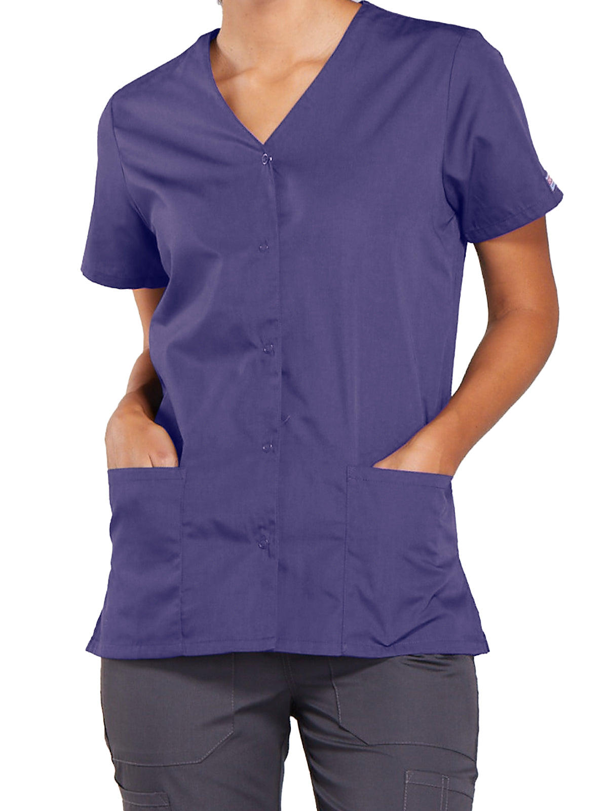 Women's Snap Front Scrub Top - 4770 - Grape