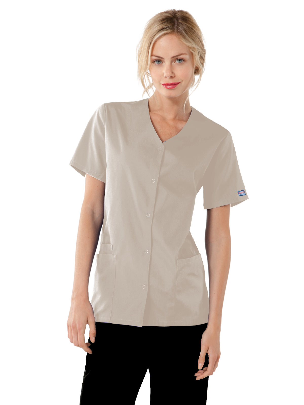 Women's Snap Front Scrub Top - 4770 - Khaki