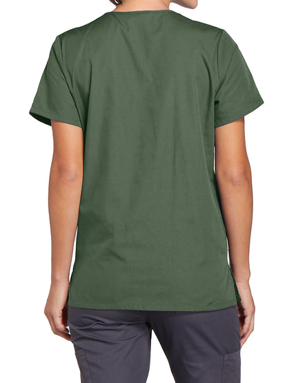 Women's Snap Front Scrub Top - 4770 - Olive