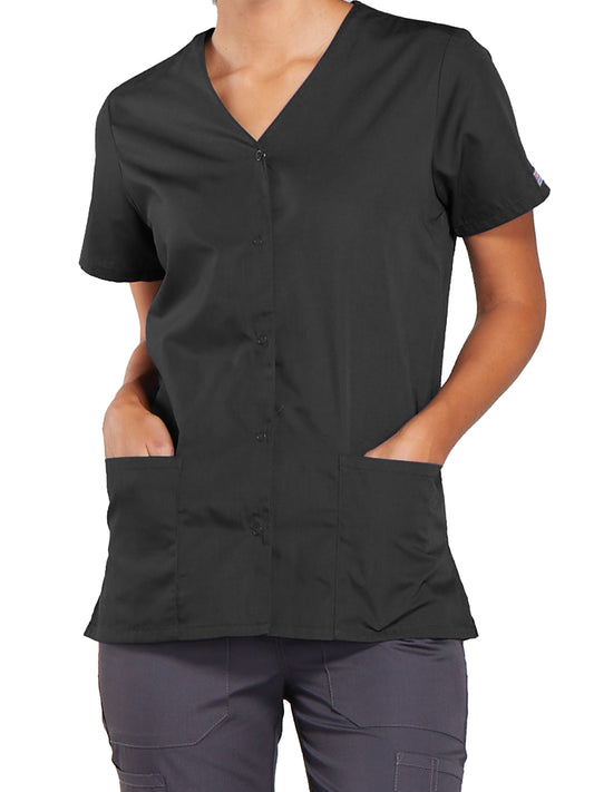 Women's Snap Front Scrub Top - 4770 - Pewter