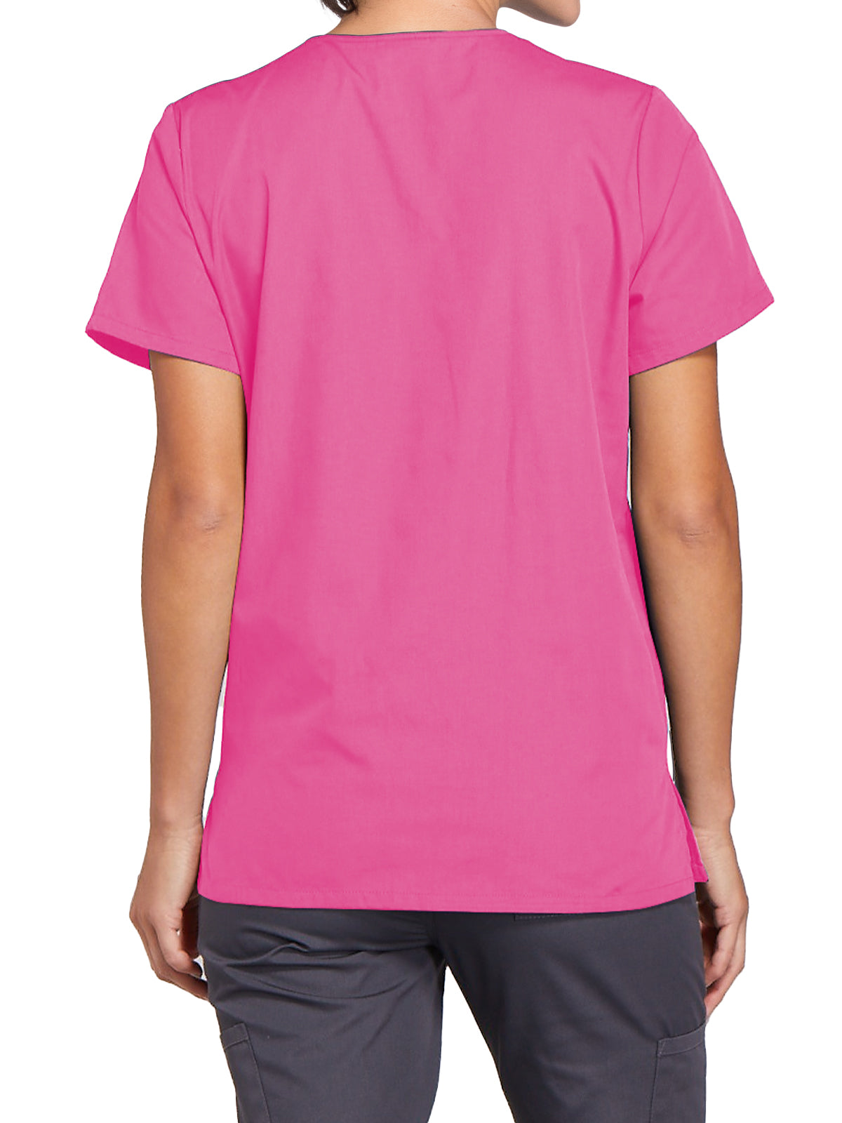 Women's Snap Front Scrub Top - 4770 - Shocking Pink