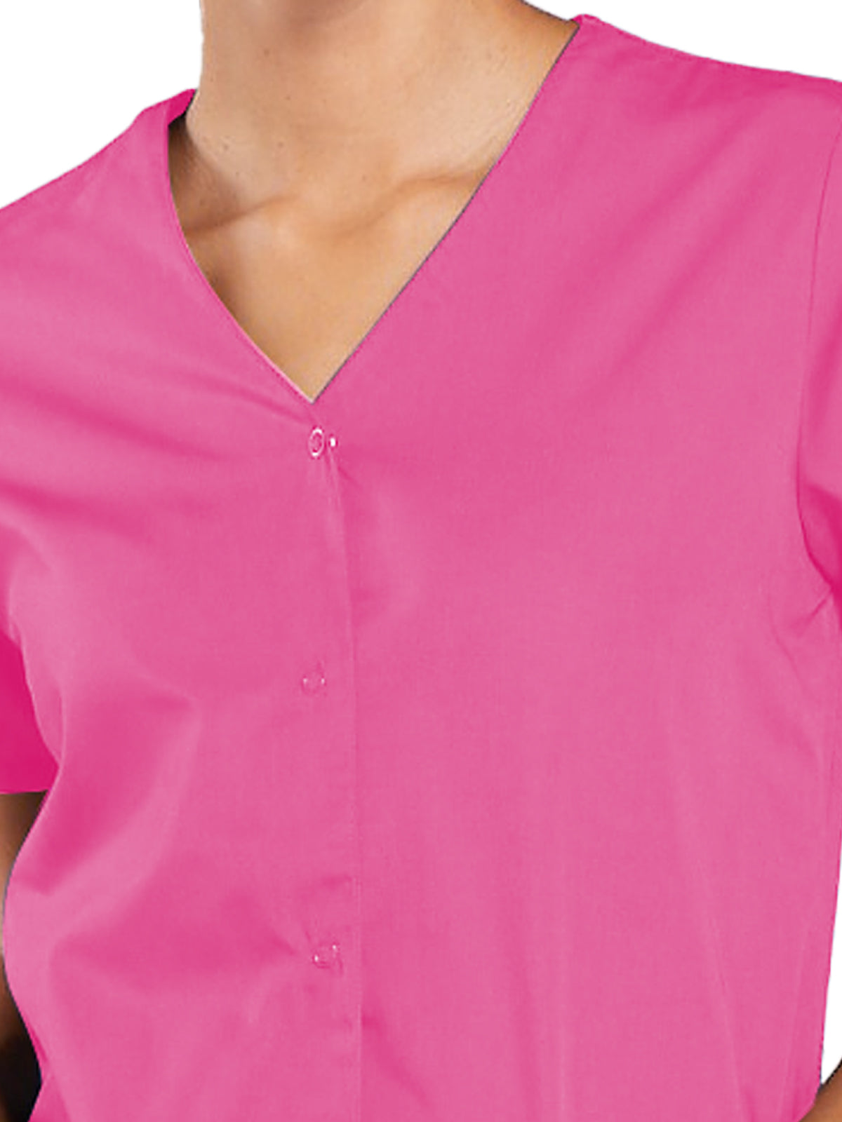 Women's Snap Front Scrub Top - 4770 - Shocking Pink