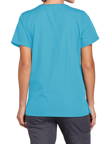 Women's Snap Front Scrub Top - 4770 - Turquoise