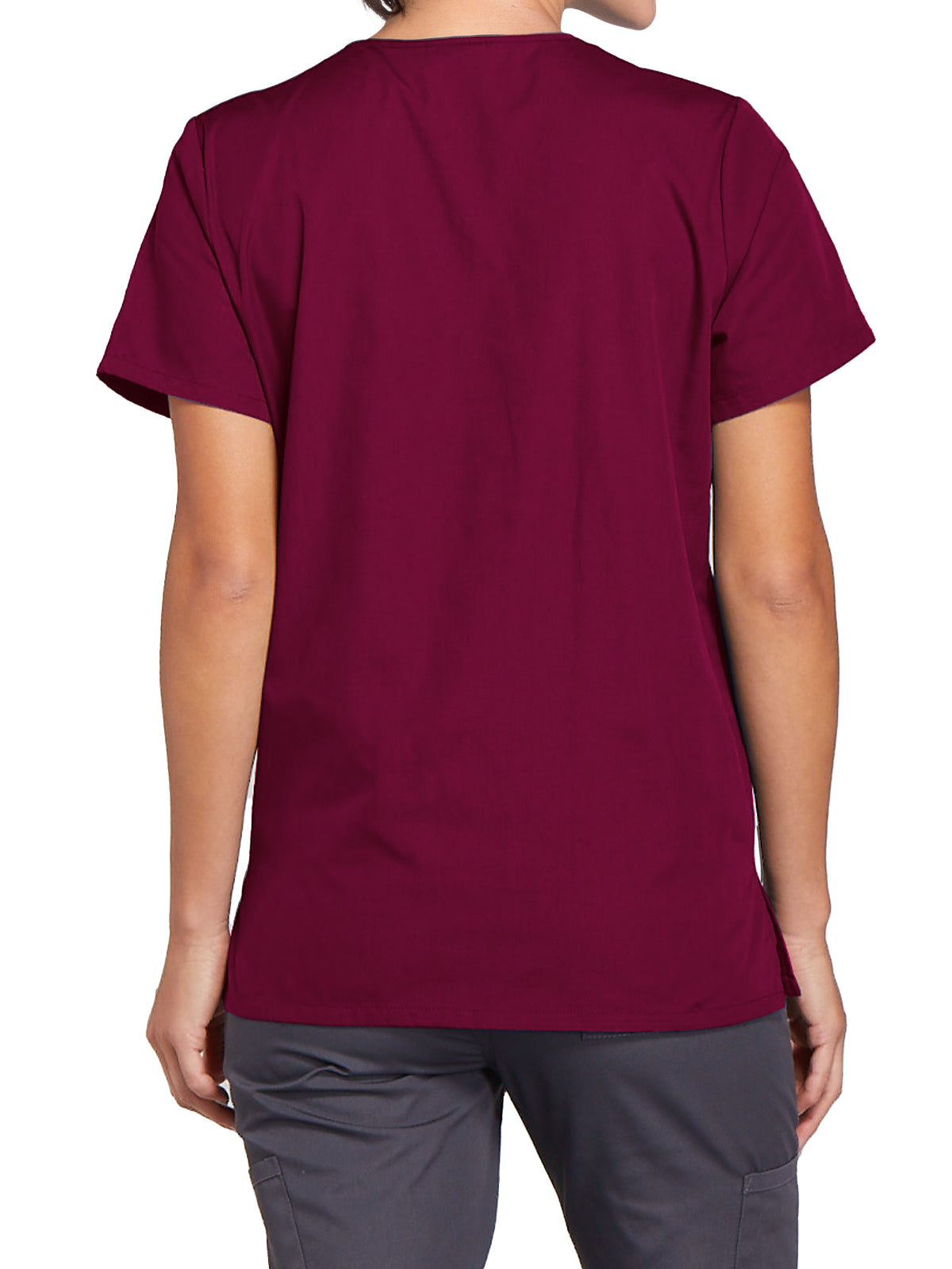 Women's Snap Front Scrub Top - 4770 - Wine