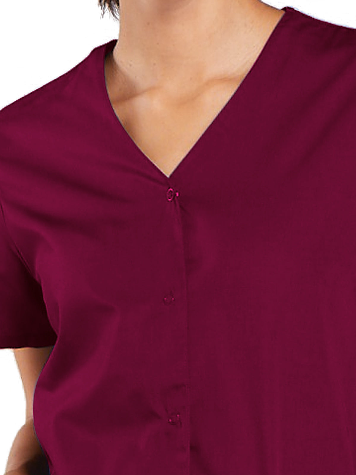 Women's Snap Front Scrub Top - 4770 - Wine