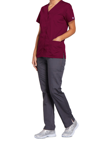 Women's Snap Front Scrub Top - 4770 - Wine