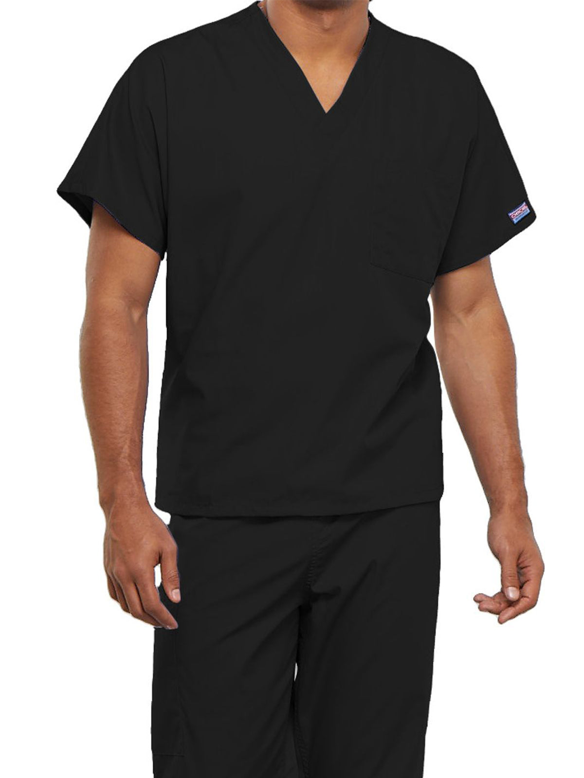 Unisex 1-Pocket V-Neck Scrub Top - 4777 - Black