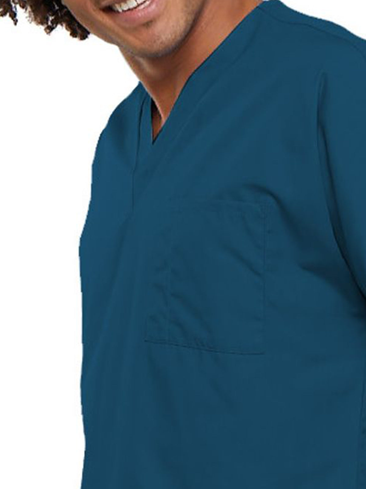 Unisex 1-Pocket V-Neck Scrub Top - 4777 - Caribbean Blue