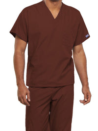 Unisex 1-Pocket V-Neck Top - 4777 - Chocolate