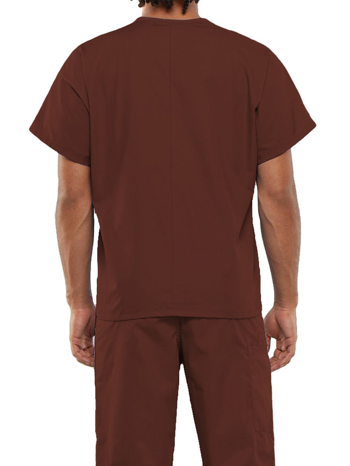 Unisex 1-Pocket V-Neck Scrub Top - 4777 - Chocolate