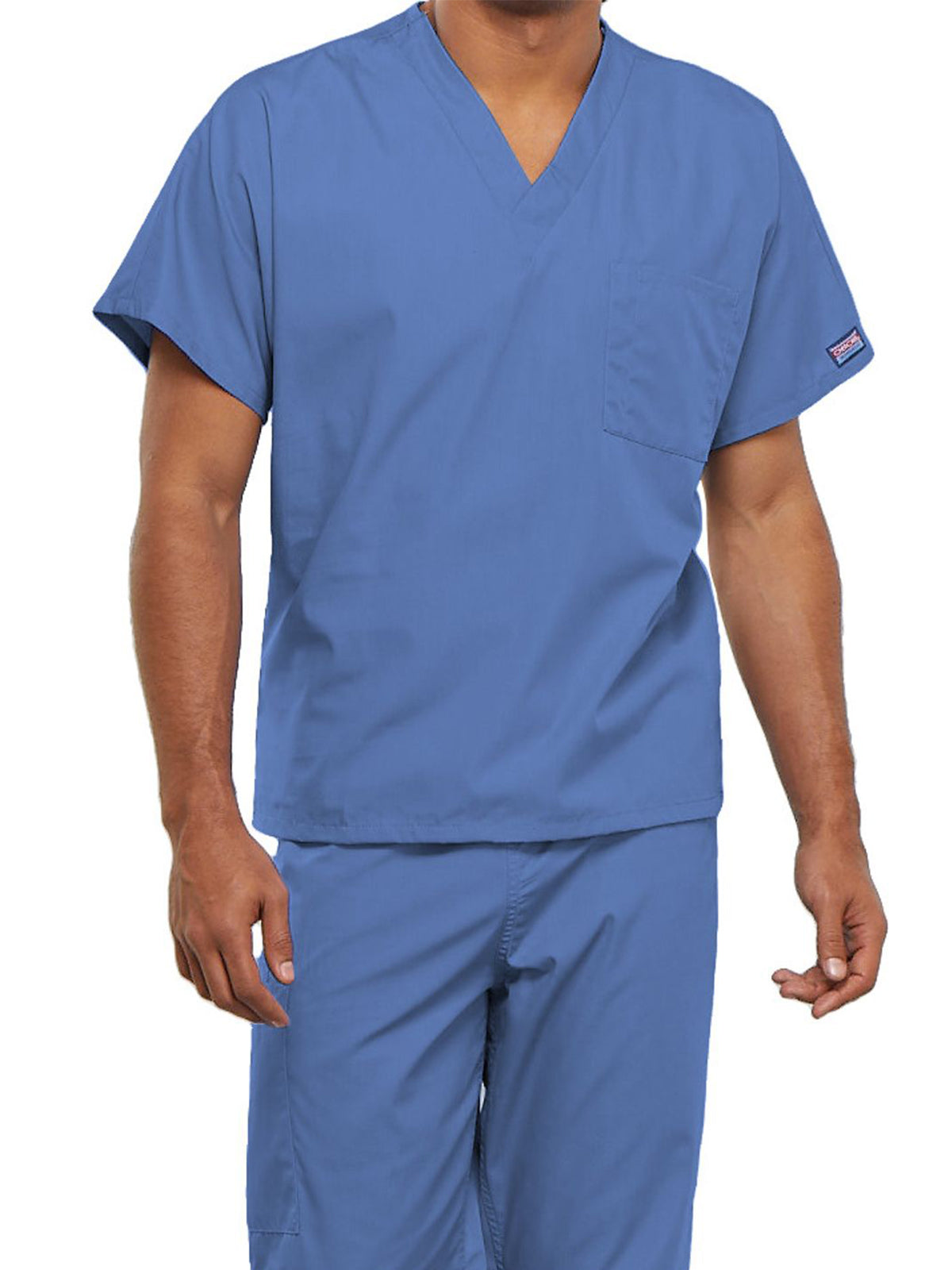 Unisex 1-Pocket V-Neck Scrub Top - 4777 - Ciel