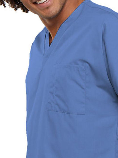 Unisex 1-Pocket V-Neck Scrub Top - 4777 - Ciel