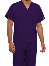 Unisex 1-Pocket V-Neck Top - 4777 - Eggplant