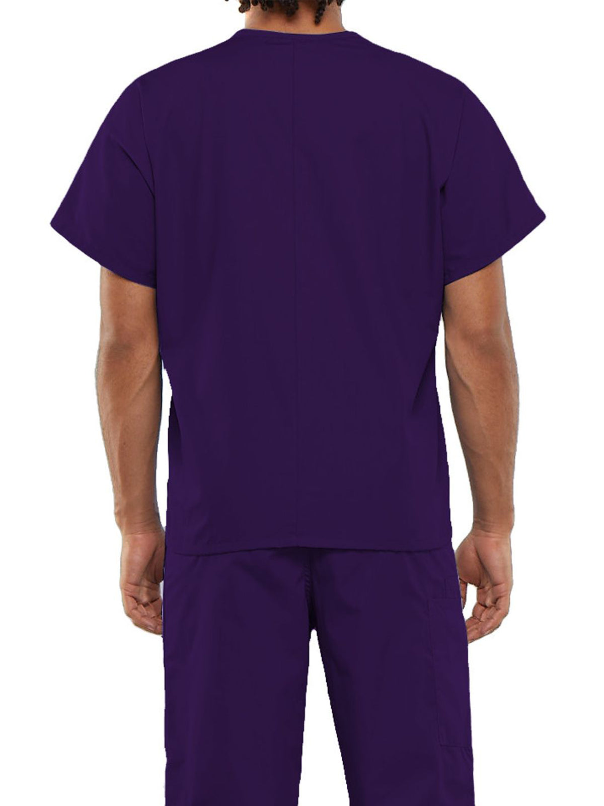 Unisex 1-Pocket V-Neck Scrub Top - 4777 - Eggplant