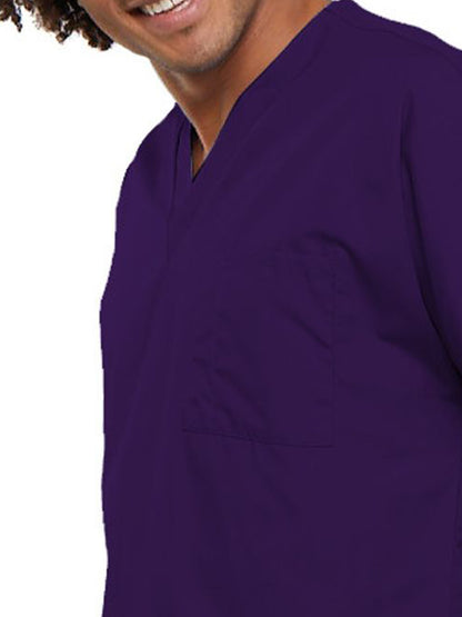 Unisex 1-Pocket V-Neck Scrub Top - 4777 - Eggplant