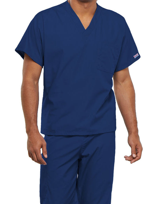 Unisex 1-Pocket V-Neck Scrub Top - 4777 - Galaxy Blue