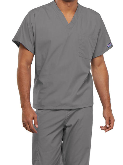 Unisex 1-Pocket V-Neck Scrub Top - 4777 - Grey