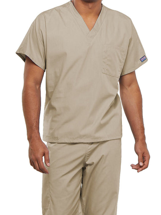 Unisex 1-Pocket V-Neck Scrub Top - 4777 - Khaki