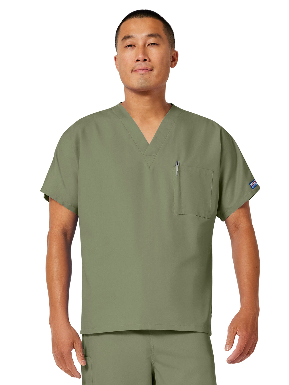 Unisex 1-Pocket V-Neck Top - 4777 - Olive