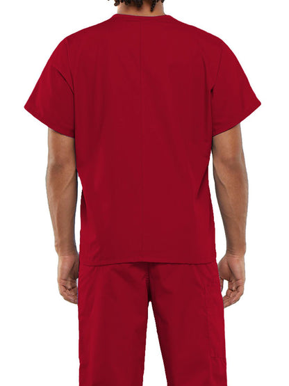 Unisex 1-Pocket V-Neck Scrub Top - 4777 - Red