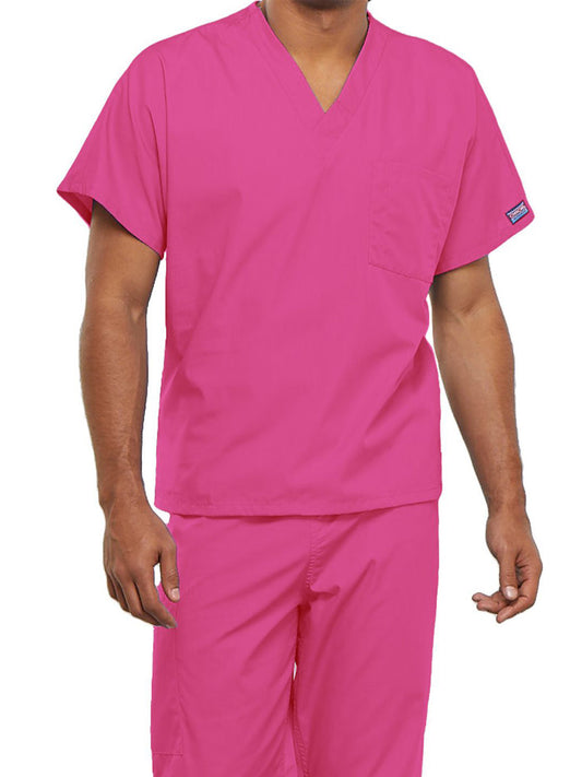 Unisex 1-Pocket V-Neck Scrub Top - 4777 - Shocking Pink