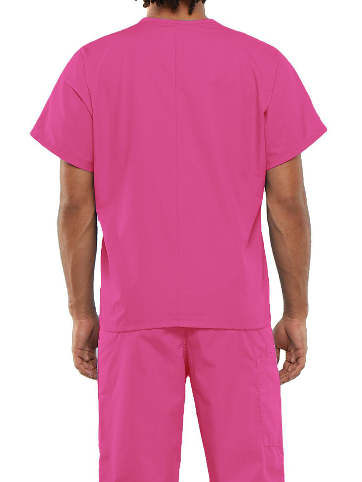 Unisex 1-Pocket V-Neck Scrub Top - 4777 - Shocking Pink