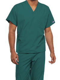 Unisex 1-Pocket V-Neck Top - 4777 - Teal Blue
