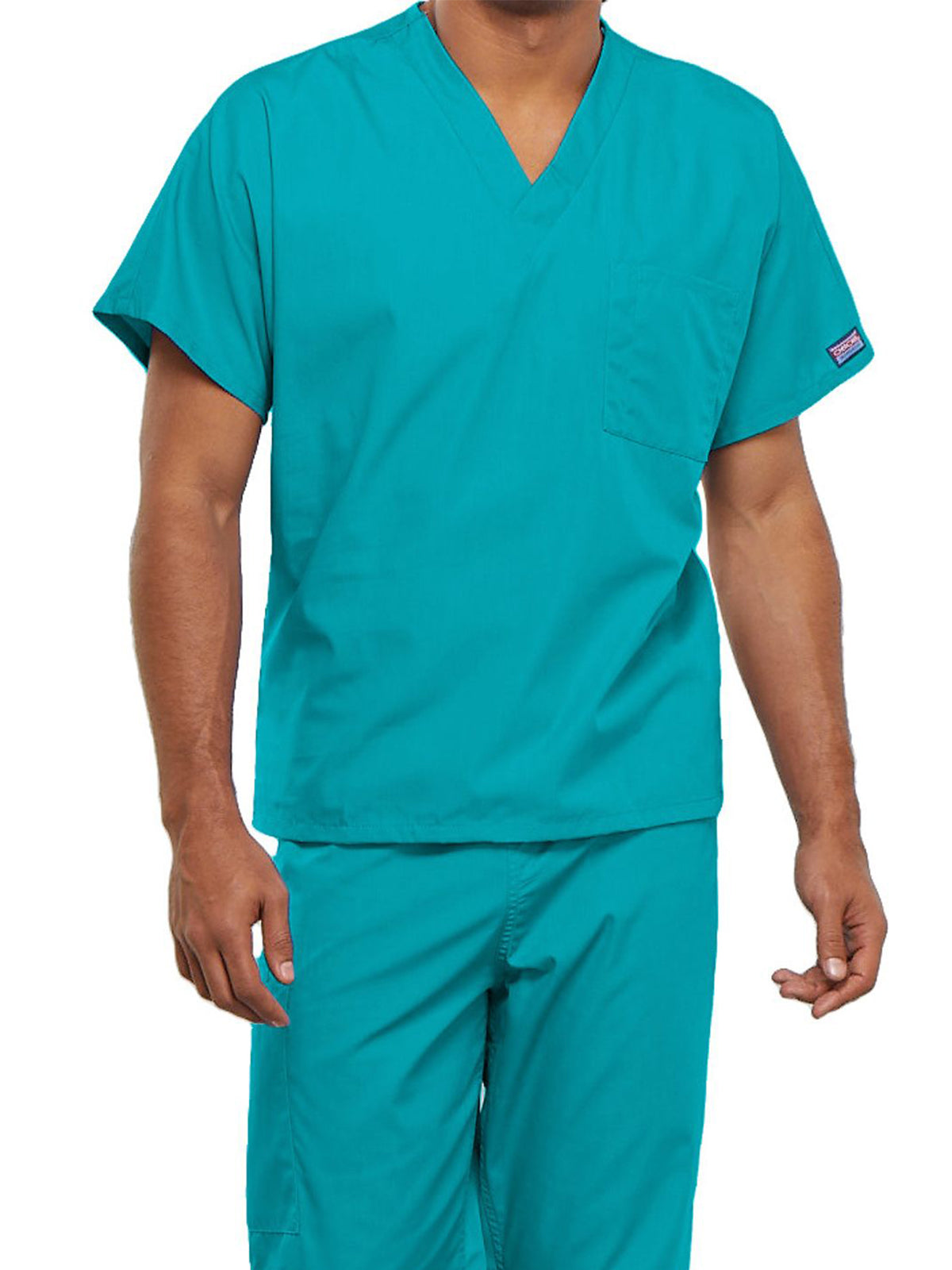 Unisex 1-Pocket V-Neck Scrub Top - 4777 - Turquoise