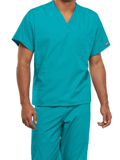 Unisex 1-Pocket V-Neck Scrub Top - 4777 - Turquoise