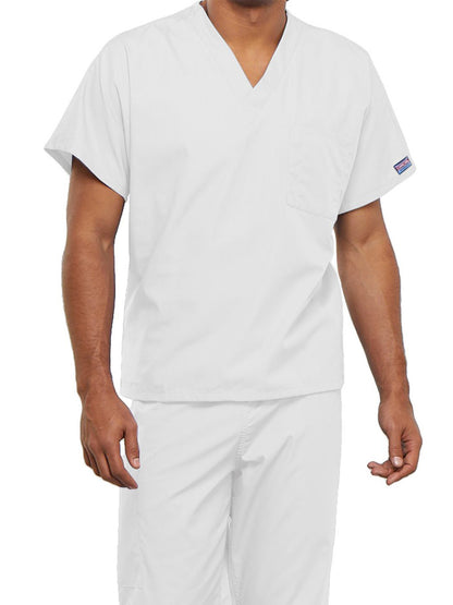 Unisex 1-Pocket V-Neck Scrub Top - 4777 - White