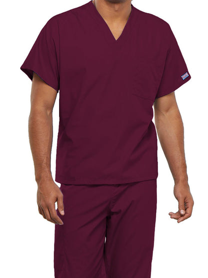 Unisex 1-Pocket V-Neck Scrub Top - 4777 - Wine