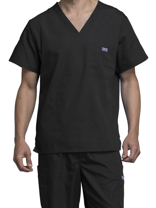 Men's Tuckable V-Neck Scrub Top - 4789 - Black