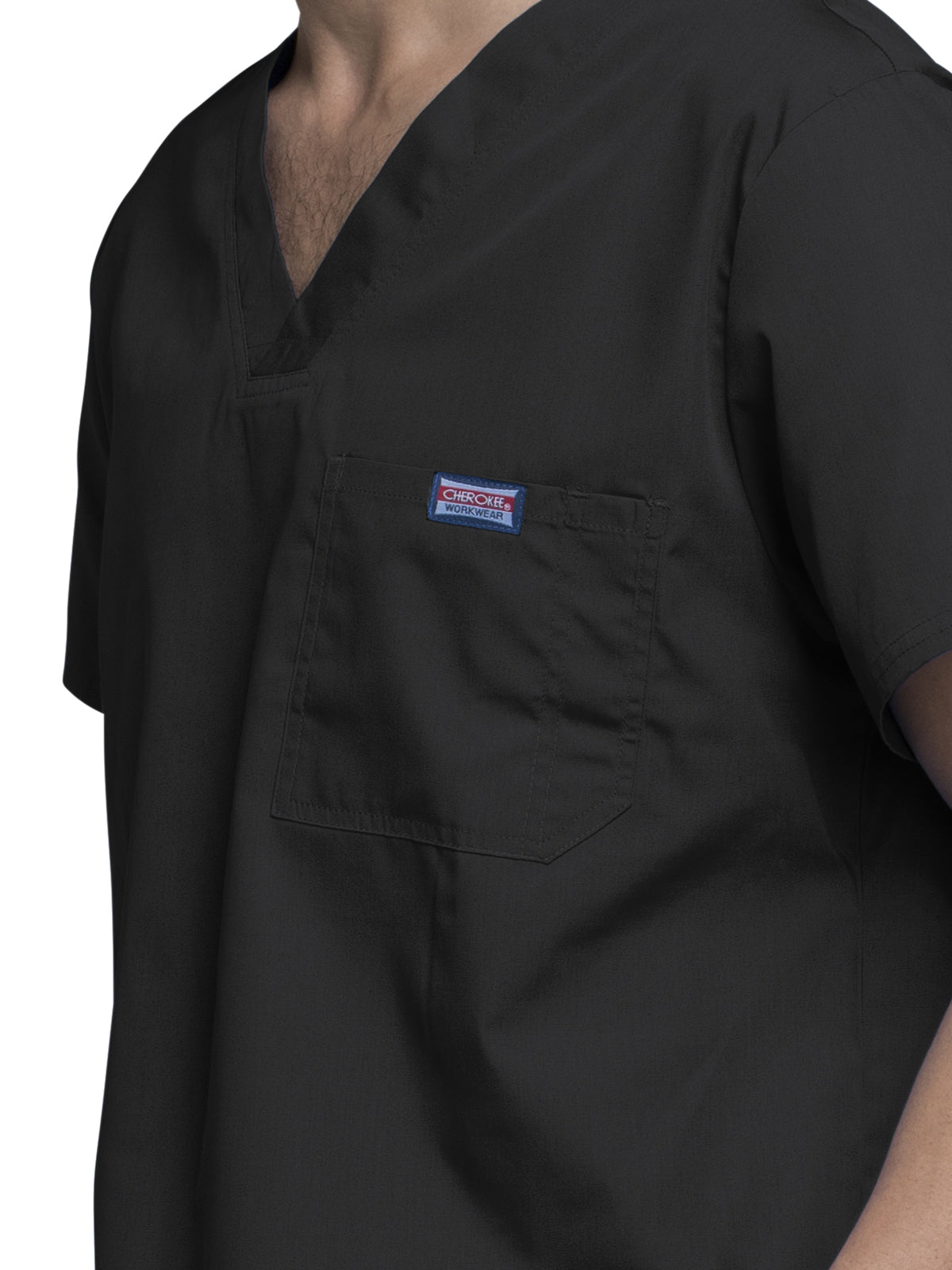 Men's Tuckable V-Neck Scrub Top - 4789 - Black