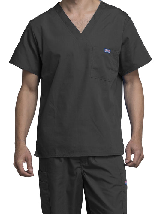 Men's Tuckable V-Neck Scrub Top - 4789 - Pewter