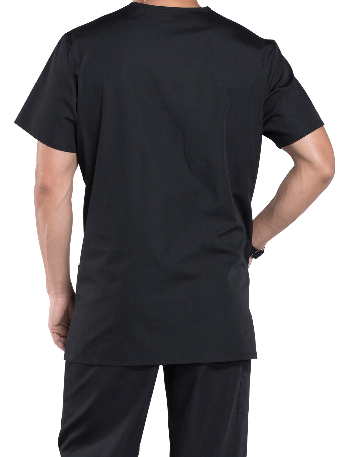 Unisex 3-Pocket V-Neck Scrub Top - 4876 - Black