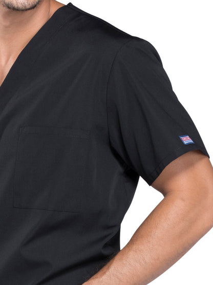 Unisex 3-Pocket V-Neck Scrub Top - 4876 - Black