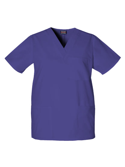 Unisex 3-Pocket V-Neck Scrub Top - 4876 - Grape