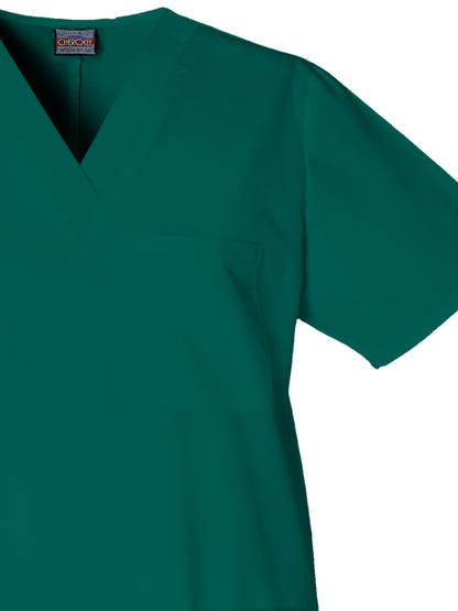 Unisex 3-Pocket V-Neck Scrub Top - 4876 - Hunter