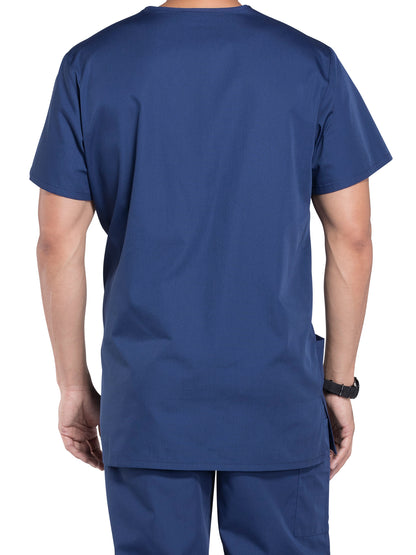 Unisex 3-Pocket V-Neck Scrub Top - 4876 - Navy