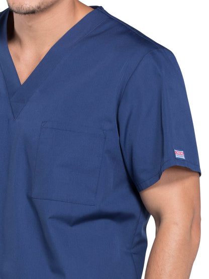 Unisex 3-Pocket V-Neck Scrub Top - 4876 - Navy