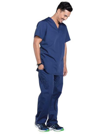 Unisex 3-Pocket V-Neck Scrub Top - 4876 - Navy